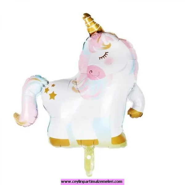 Unicorn Beyaz At Folyo Balon